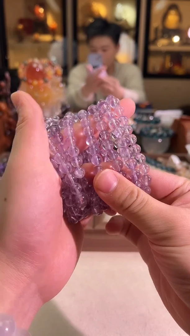 未镶嵌手链水晶8mm+老矿玻利维亚紫水（多样性发一）