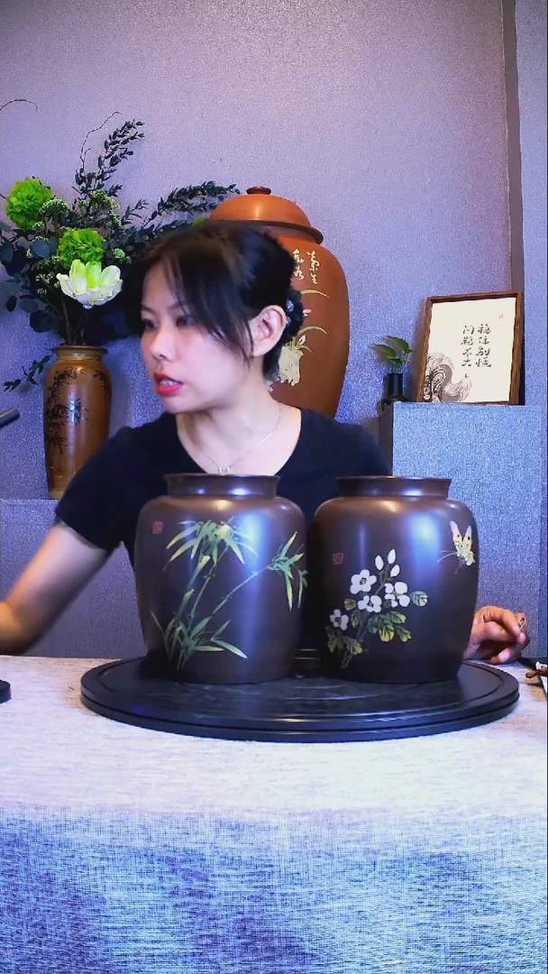 蛛*全手工紫陶茶罐精磨2只090