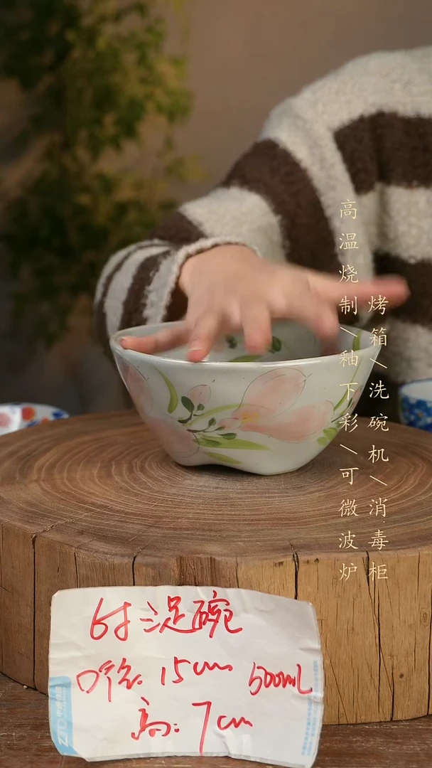 碗瓷景德镇手工手绘高温瓷釉下彩