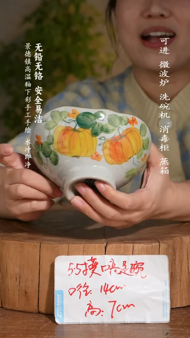 碗陶瓷景德镇高温瓷釉下彩手绘陶瓷