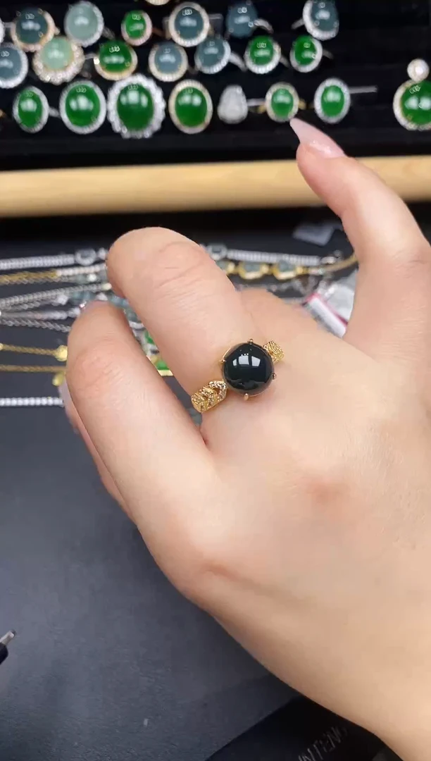 银S925镶嵌戒指翡翠237837