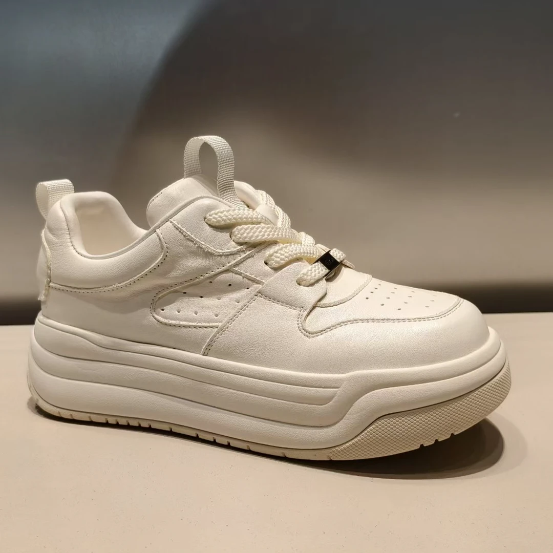 iDeal 增高真皮轻奢板鞋25年新款低帮厚底舒适百搭休闲鞋女991-9