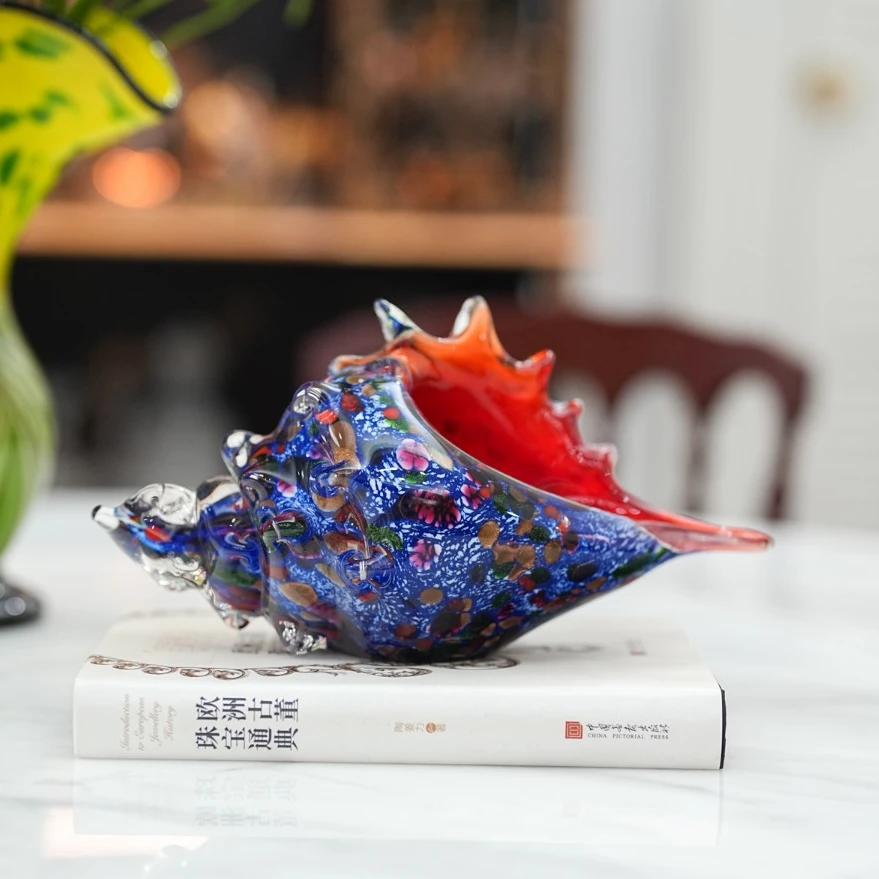 【奇居】轻奢幽蓝海螺摆件客厅书房桌面摆设#LSA-1411