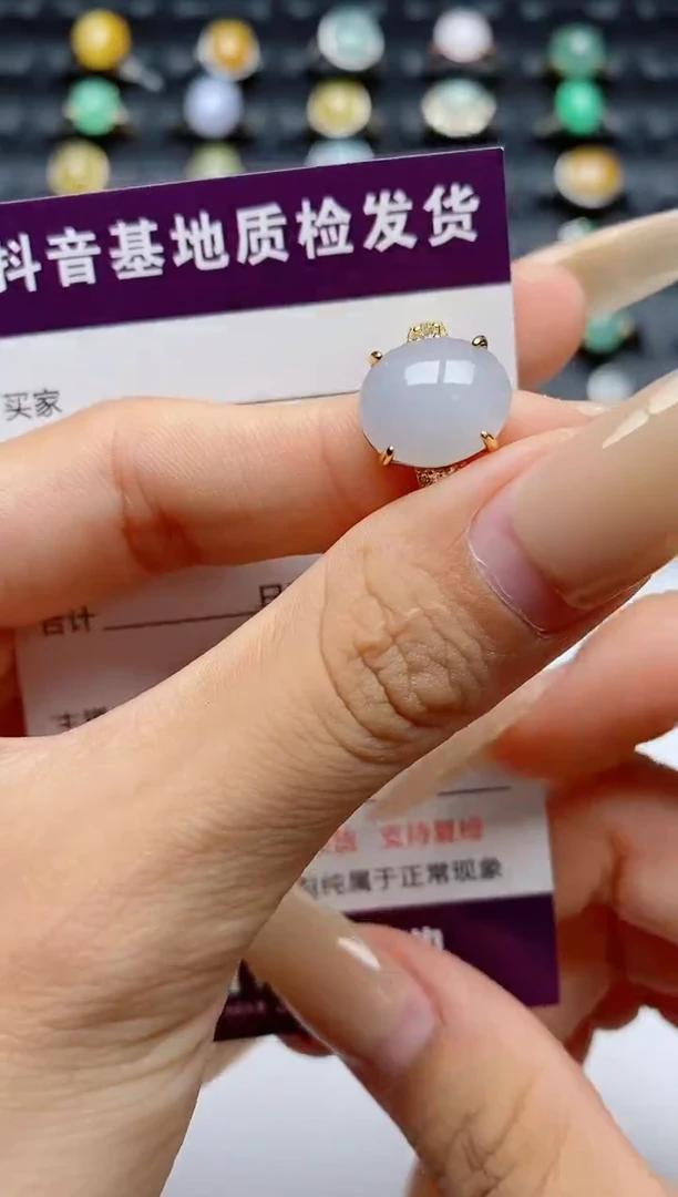 翡翠戒指银S925镶嵌.