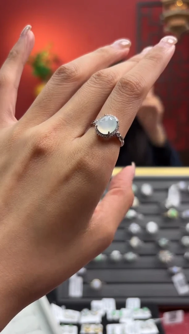 银S925镶嵌戒指翡翠1-13