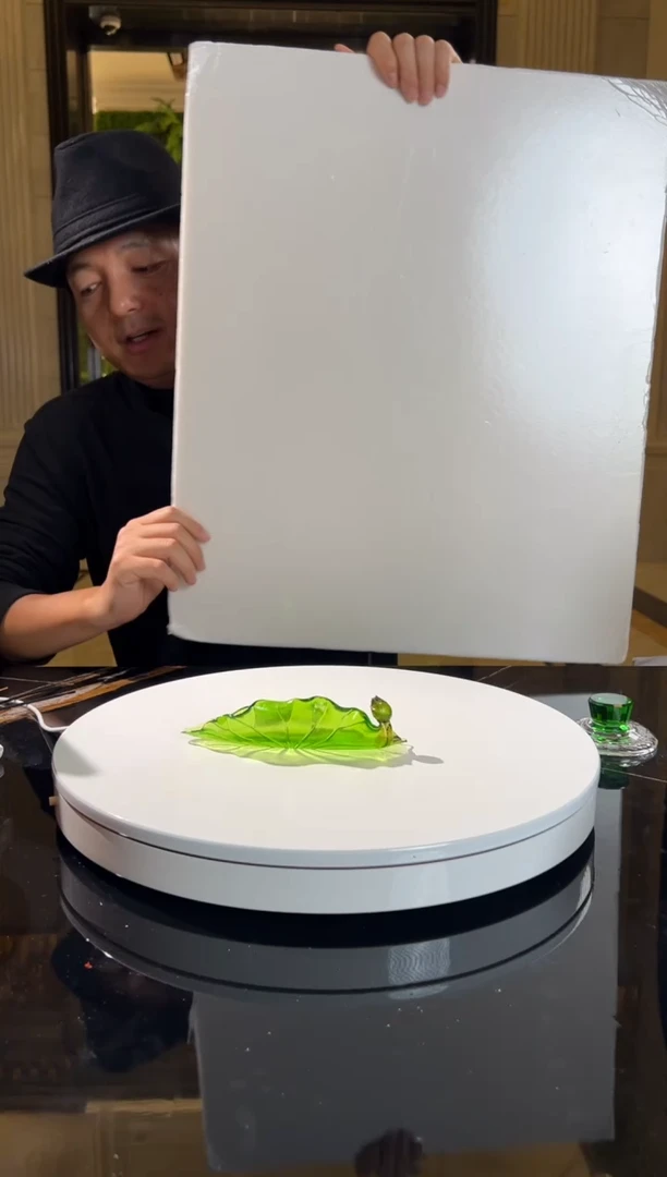 【闪购商品】摆件FML065荷叶香插水晶琉璃摆件