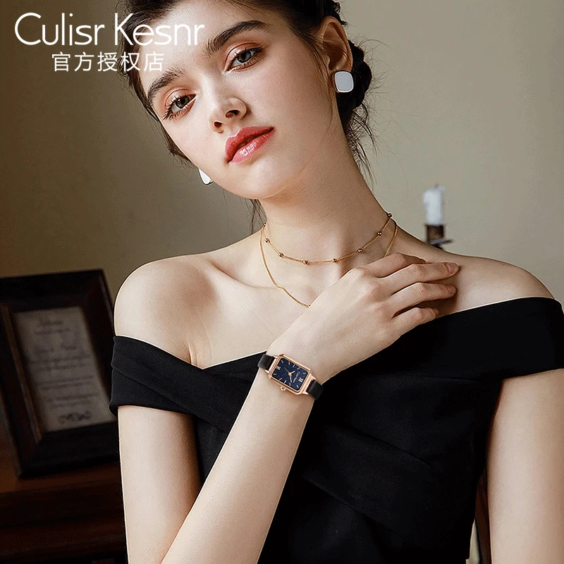 CK女款浪漫满天星小手表女士方形石英腕表时尚轻奢小众高颜值简约