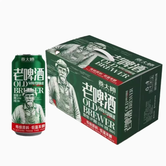 燕大师 老啤酒12°P听装 1L*6听/件