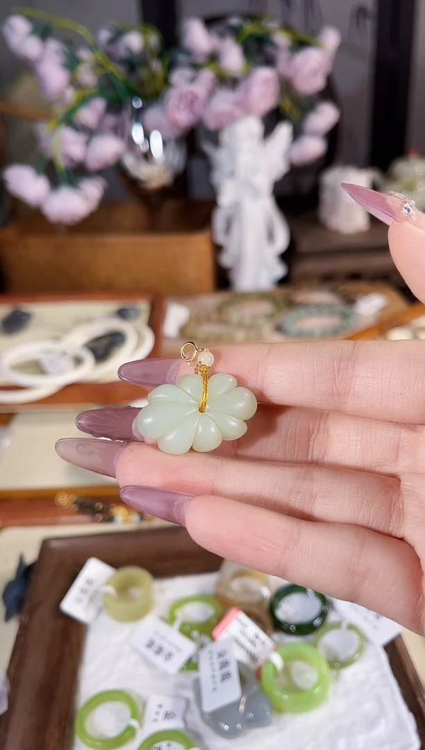 吊坠(不含链)银S925镶嵌和田玉多样性发其一孤品默认微瑕