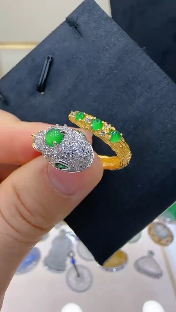 【闪购商品】翡翠戒指银S925镶嵌团购多样性发一件