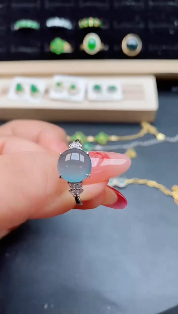 【闪购商品】翡翠戒指银S925镶嵌508050