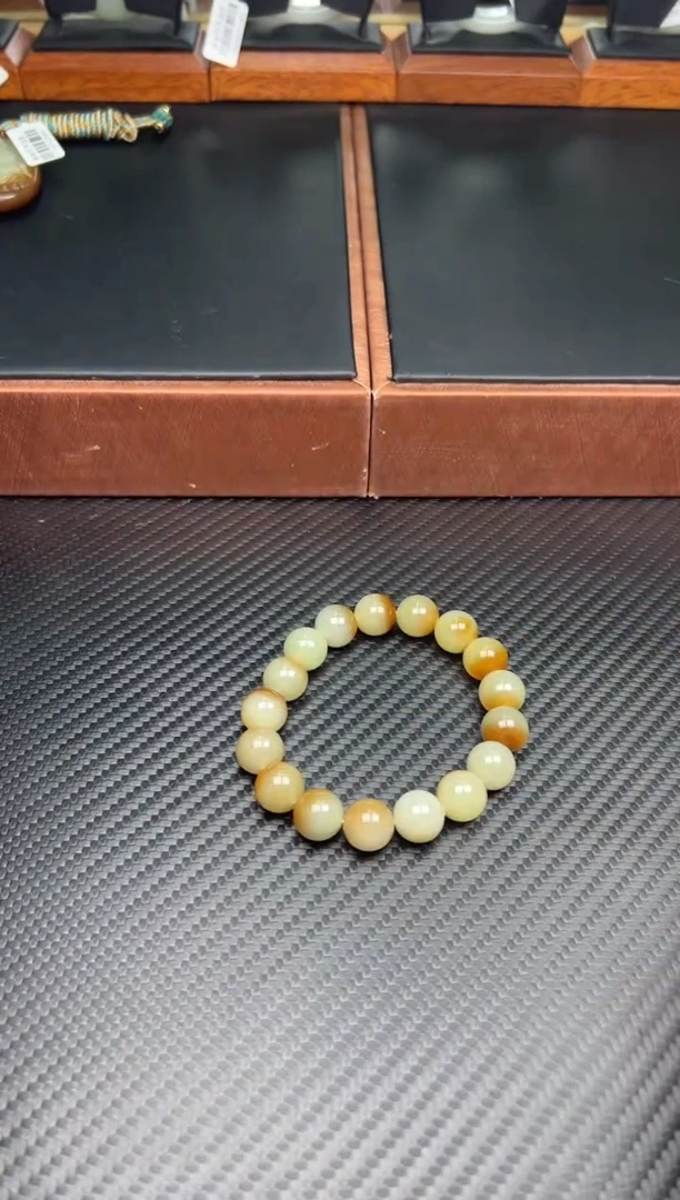 未镶嵌手串和田玉若羌微色差卡12M