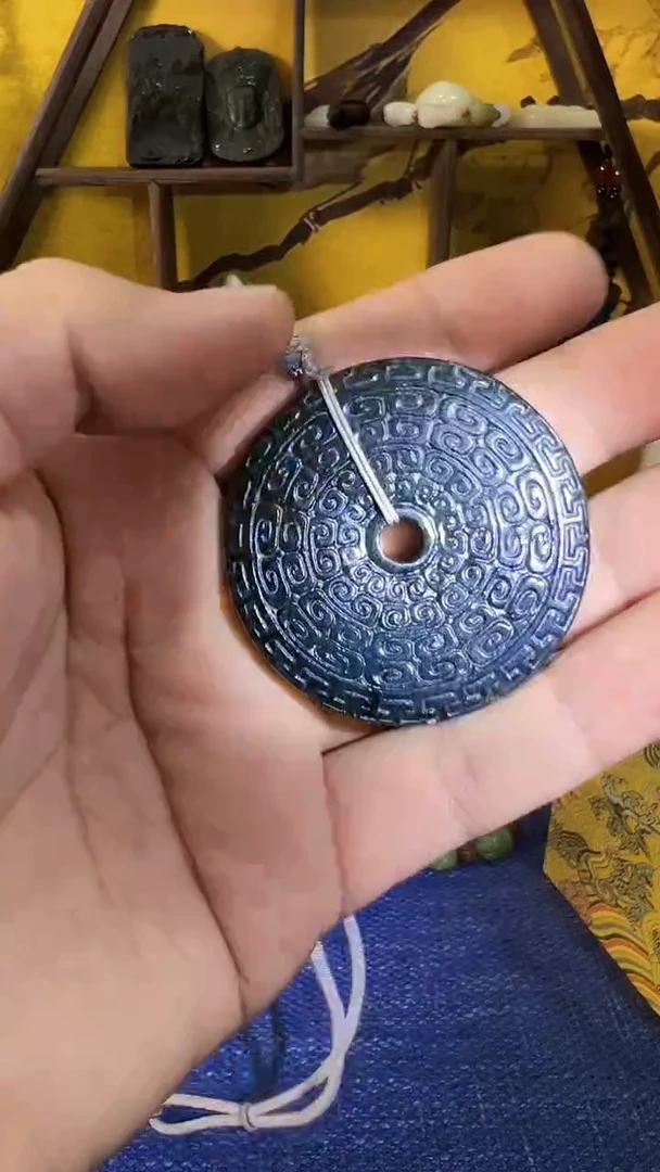 【闪购商品】和田玉（青玉）挂件未镶嵌和田 切么 平安扣 （飞铃文玩）