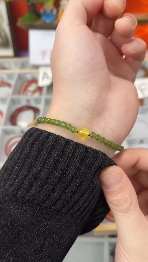 【闪购商品】和田玉（碧玉）手串未镶嵌碧玉单圈QF-A221（多样性发一）