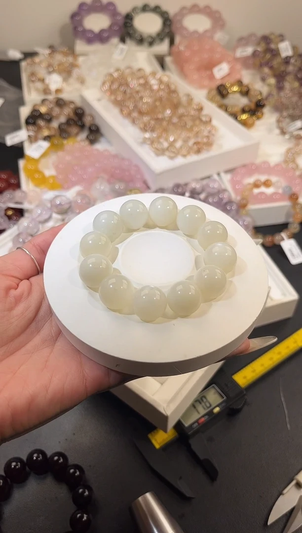 合成欧泊未镶嵌手串多样性发一Q22白月光16mm+