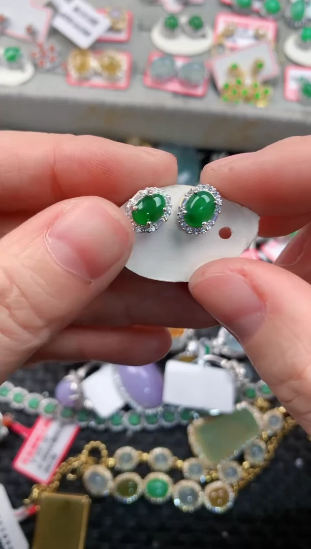 银S925镶嵌戒指翡翠1313--2