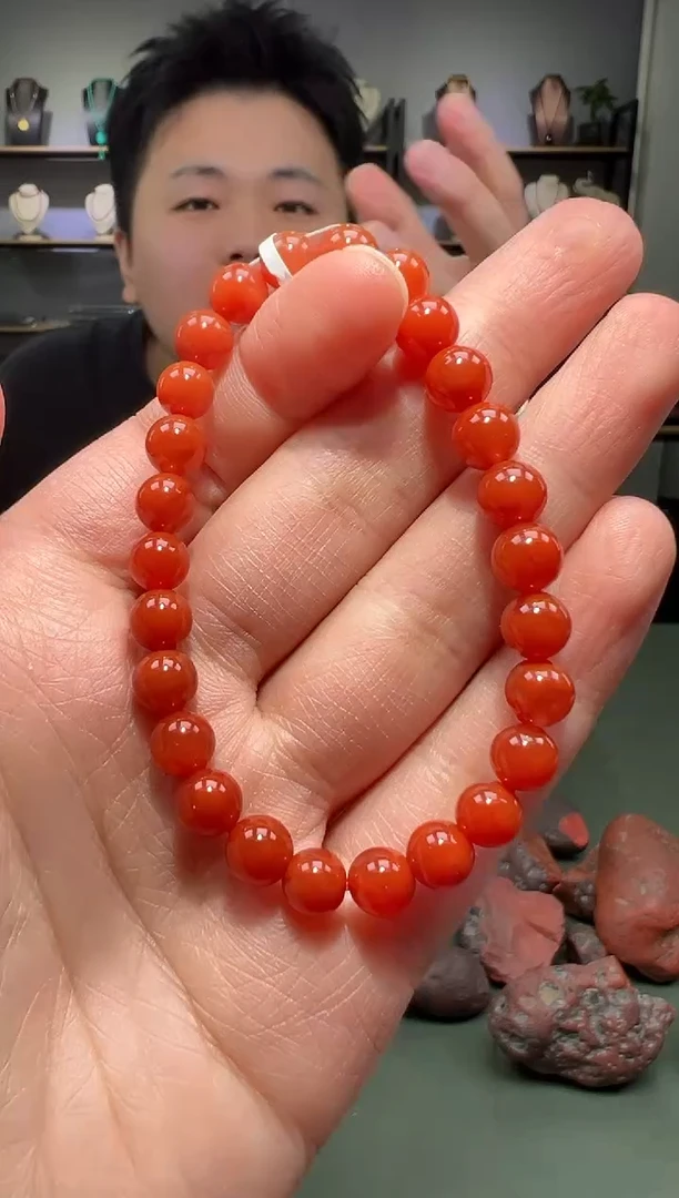 【闪购商品】南红玛瑙手链未镶嵌天然南红7mm/yz01638多样性发货