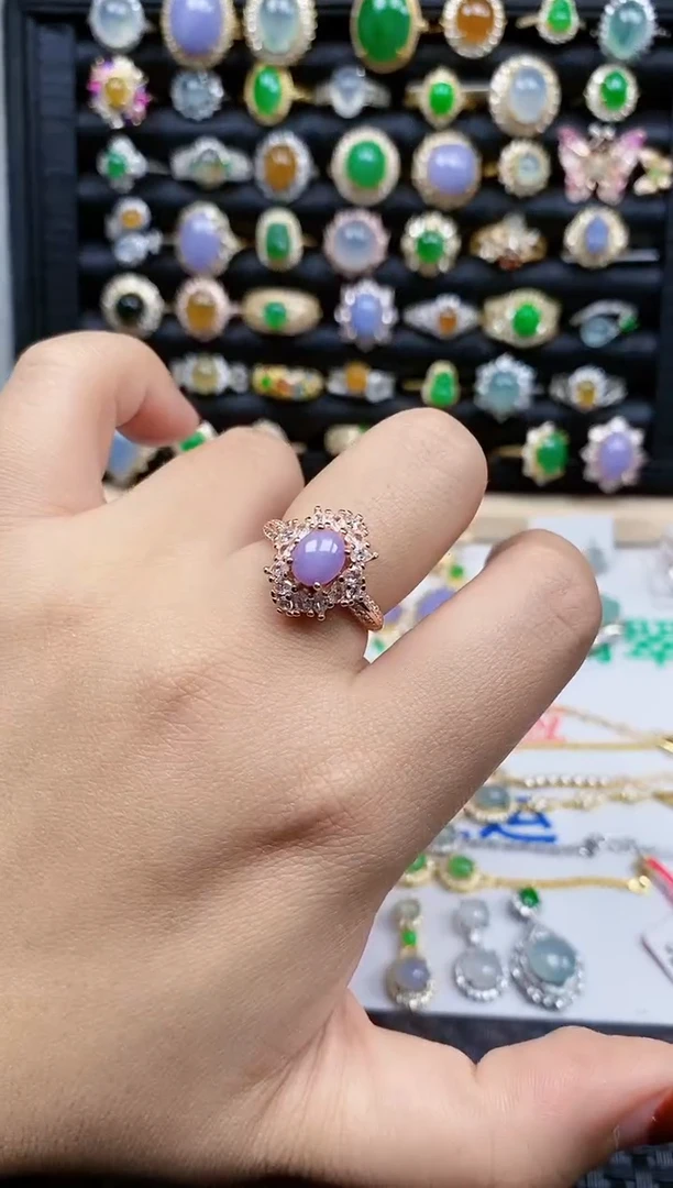 银S925镶嵌戒指翡翠279