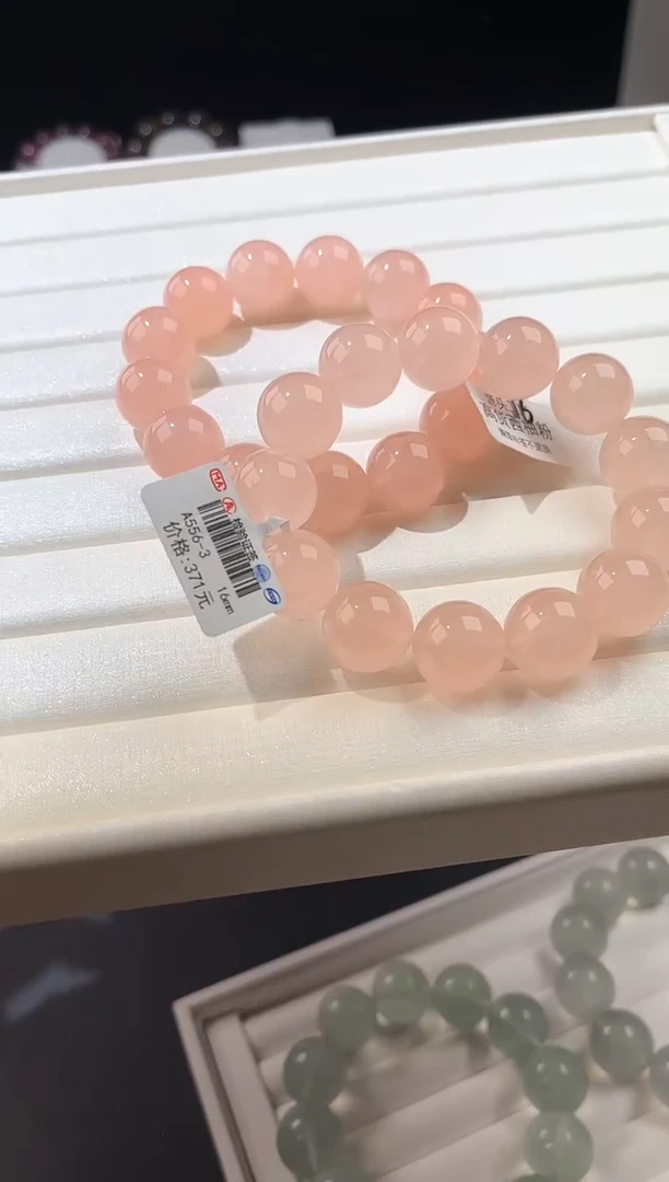 【闪购商品】水晶手链未镶嵌多样性发一西柚粉16mm