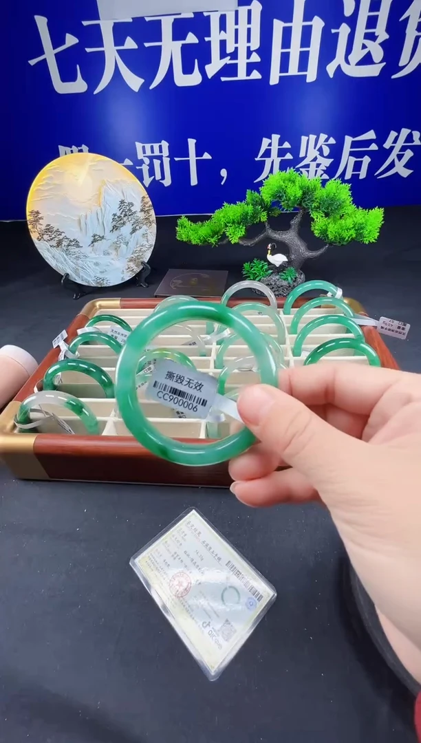 未镶嵌手镯石英质玉（非洲翠）真品上等纯天然非洲翠玉手镯