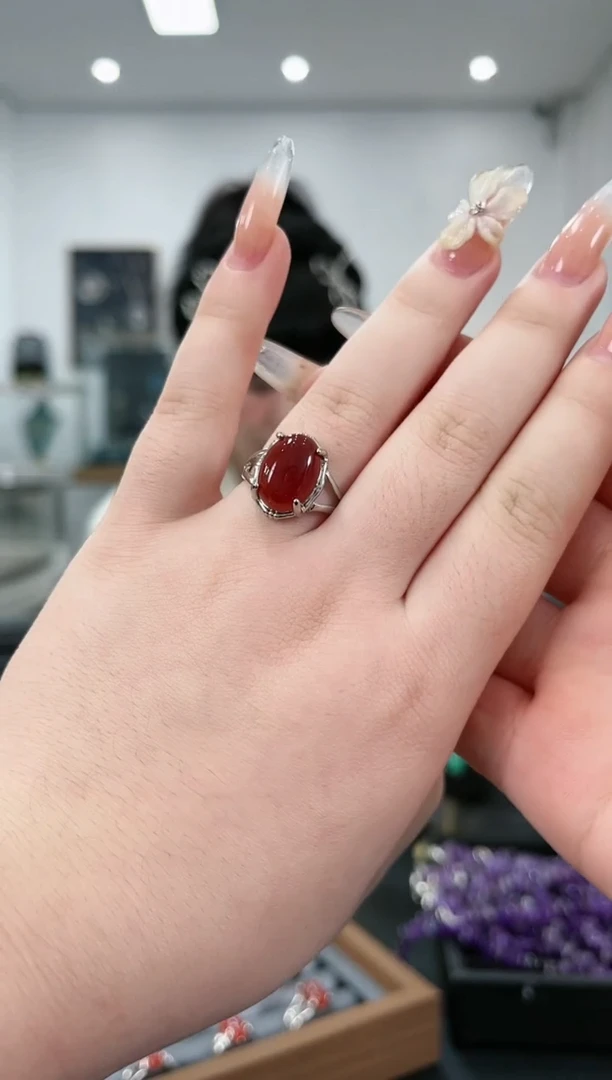 【闪购商品】南红玛瑙戒指未镶嵌天然玉石多样性发货