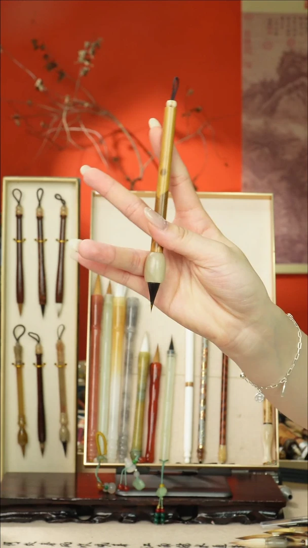 62号闪孤品高货毛笔链接 清水试笔 蘸墨不退