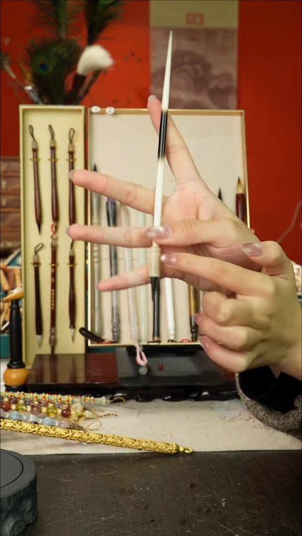 296号闪孤品高货毛笔链接 清水试笔 蘸墨不退