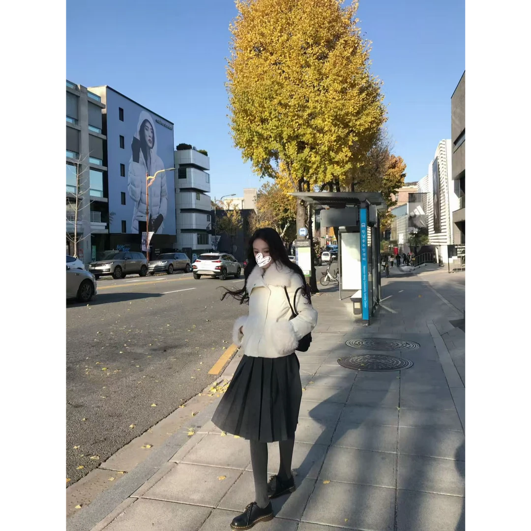 暖雪云朵 毛领短款棉衣冬季保暖3261