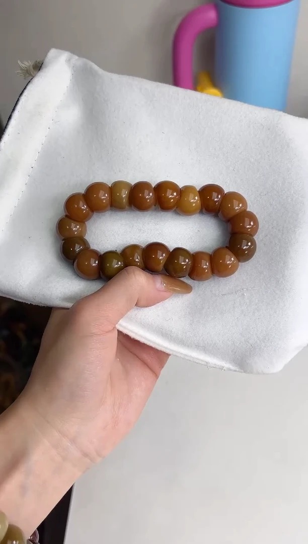 手串菩提根/象牙果沐q27玉化蒜瓣大肠15mm手串