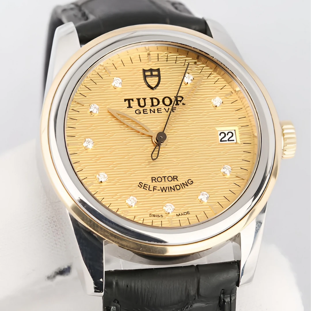 99新 TUDOR/帝舵 时尚镶钻男表36mm骏珏系列M55003-0068 后配钢带