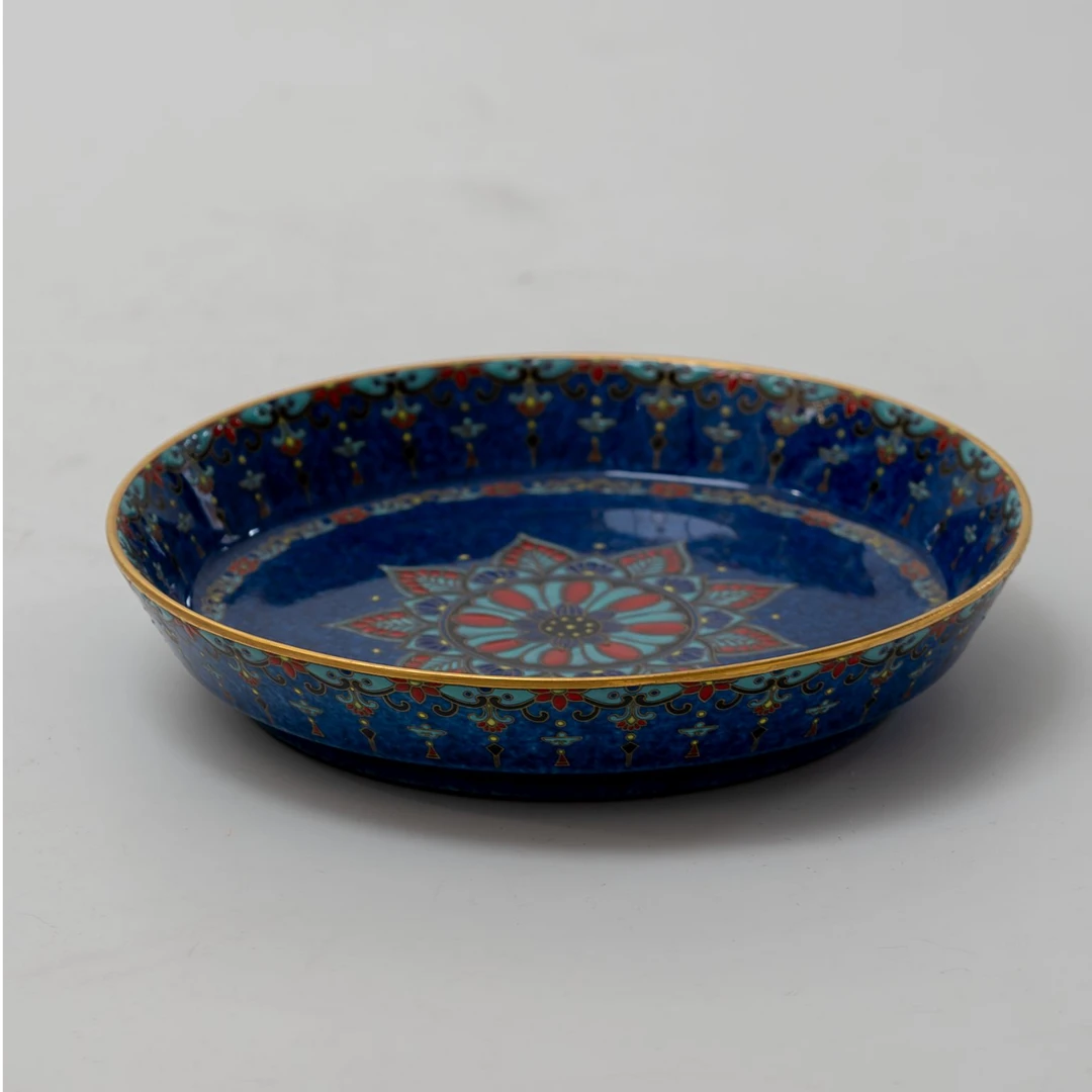 【景德贡品】撒蓝金银错壶承