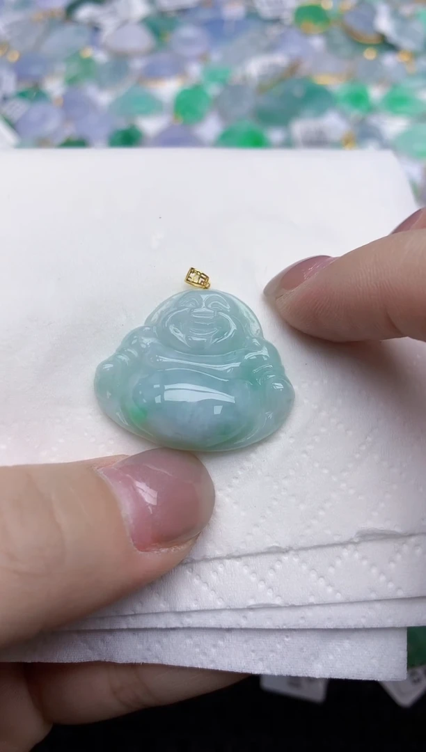 【闪购商品】翡翠颈饰18K金镶嵌天然翡翠A货