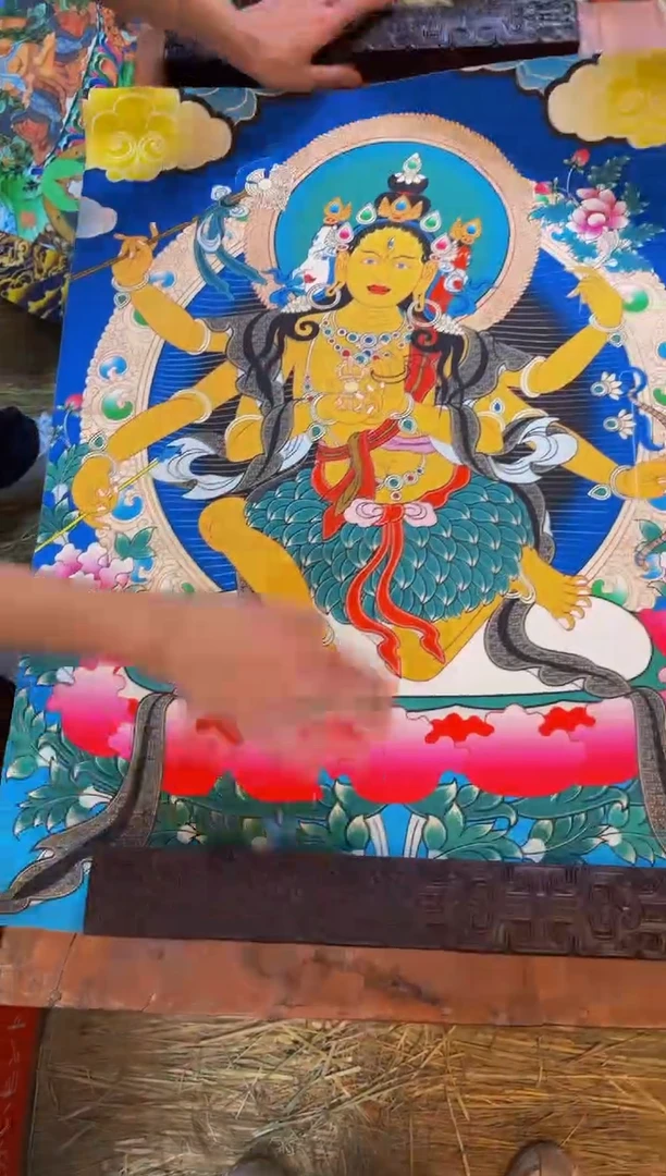 装裱画精品手绘唐卡链接--A151