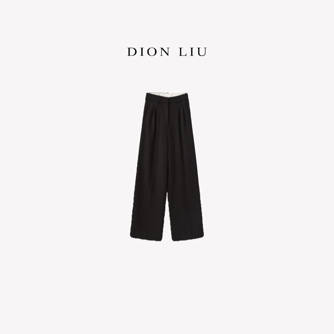 DION LIU｜【人字纹】纹理感秋冬百搭黑西裤L02435