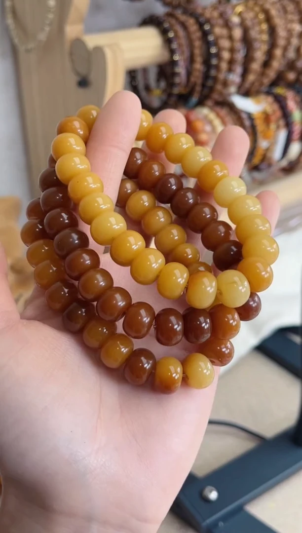 菩提根/象牙果手串m889玉化算盘10*12瑕疵不补随机