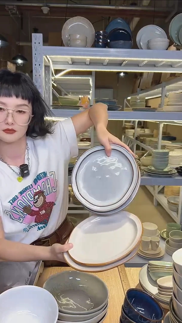 瓷289外贸尾货高温釉下彩餐具默认微瑕