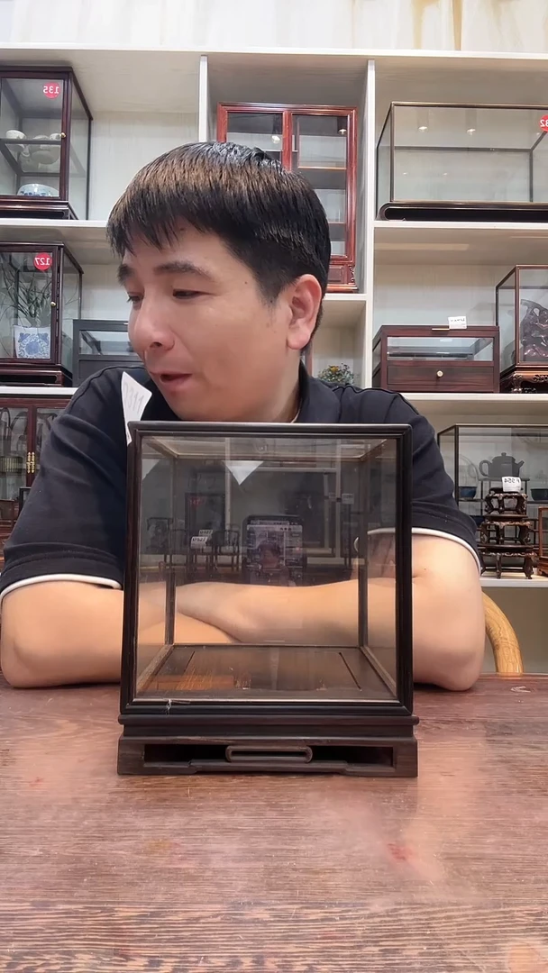 东非黑黄檀（紫光檀）16*16*16玻璃罩122