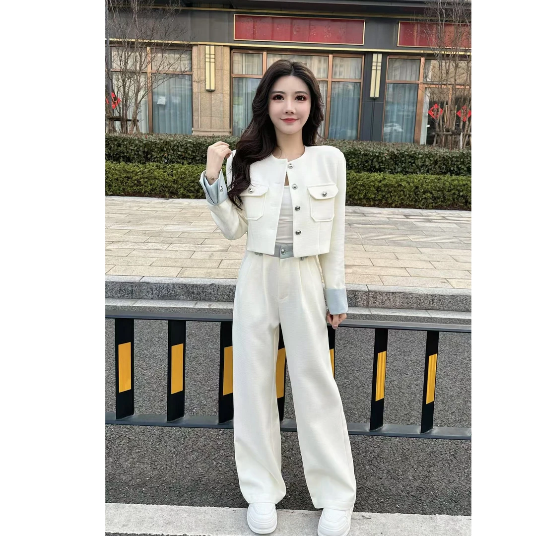 真真：春秋定制款高货拼接款 小个子气质时尚小香风洋气套装（小香）