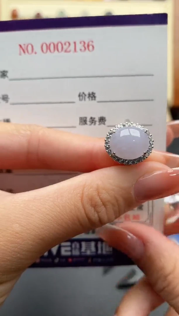 银S925镶嵌戒指翡翠444444+6