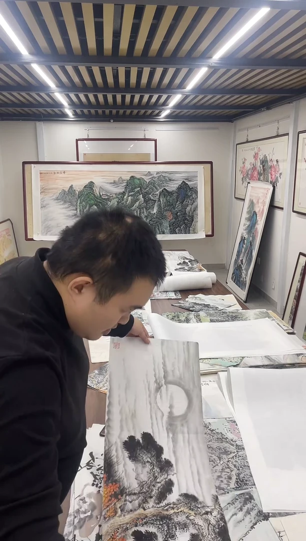 国画阿豪专属链接-水墨条幅