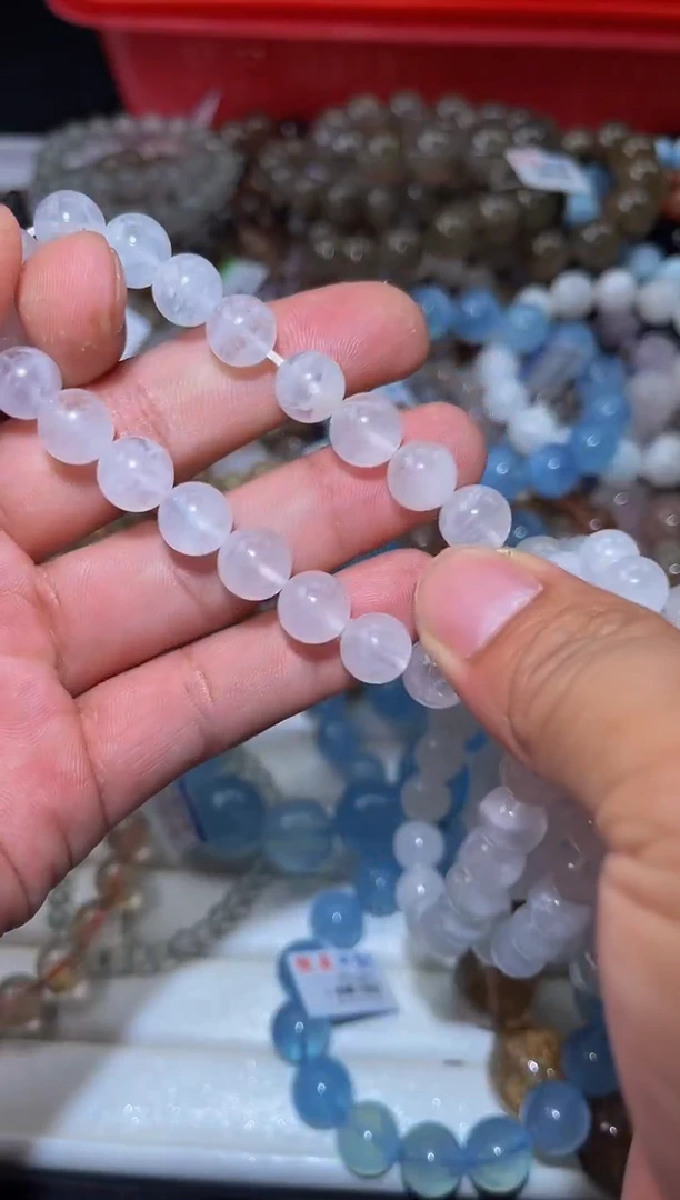 水晶手串未镶嵌L29-9mm雪花幽灵单圈-多样性发其一