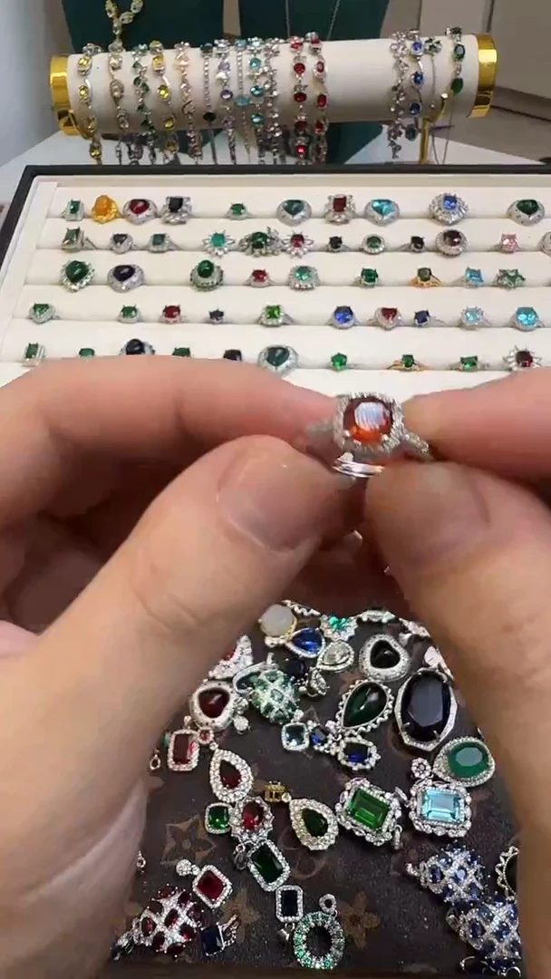 未镶嵌戒指石榴石石榴石戒指