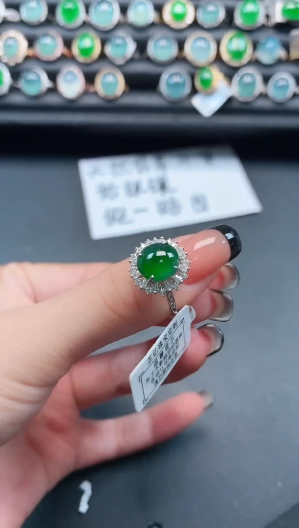 翡翠戒指银S925镶嵌11111111
