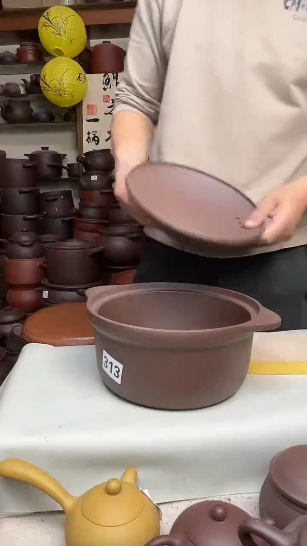 宜兴紫砂微瑕3.5升锅紫泥微瑕  313