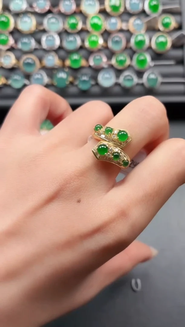 银S925镶嵌戒指翡翠1111