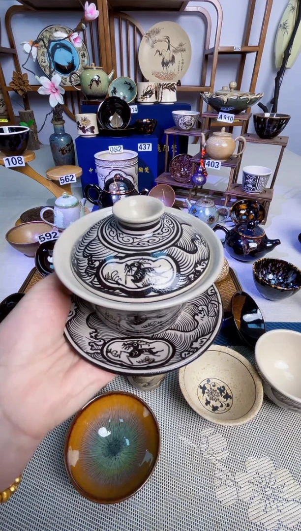 【手绘盖碗】非遗大师手工高温瓷特价无暇款