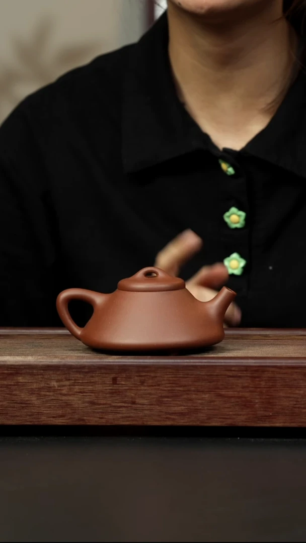 紫砂茶壶底槽清 子冶石瓢 全手工