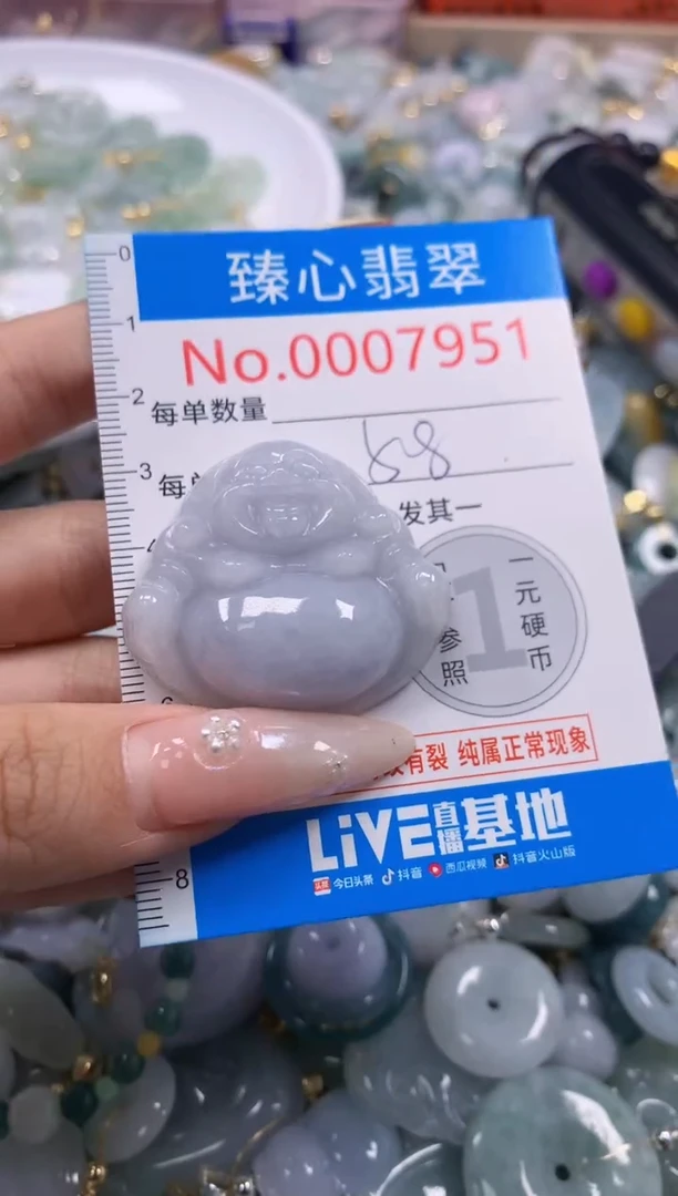 翡翠未镶嵌颈饰含绳0007951