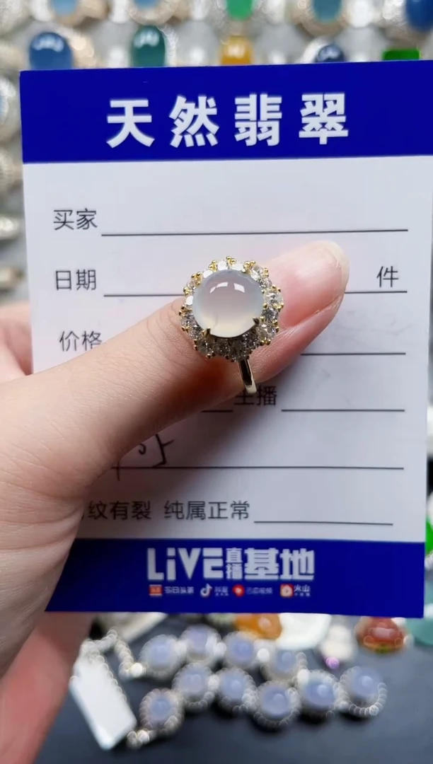 银S925镶嵌戒指翡翠105