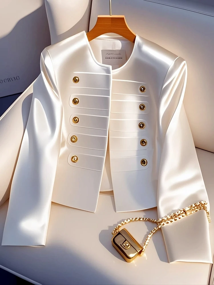 2025新款今年春装独特超好看气质高级感上衣小香风白色百搭外套女